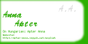 anna apter business card